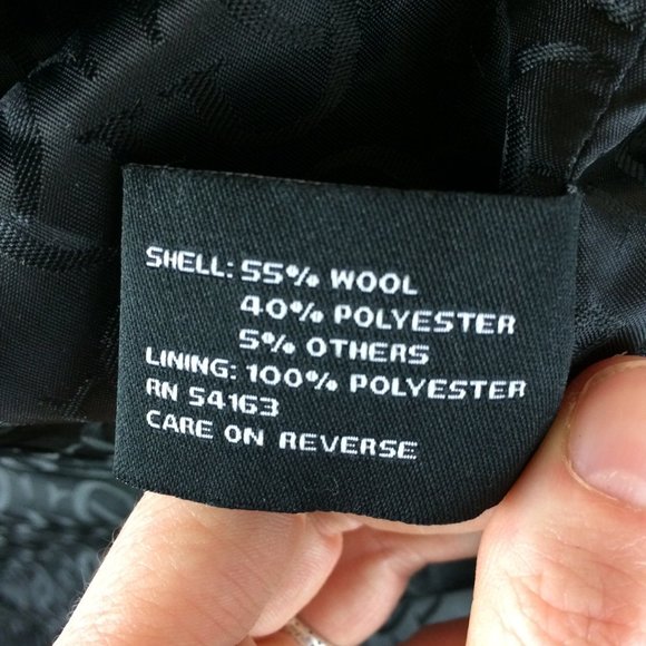 ❤️Vintage Wool Coat Black Grey Y2K - Picture 7 of 8